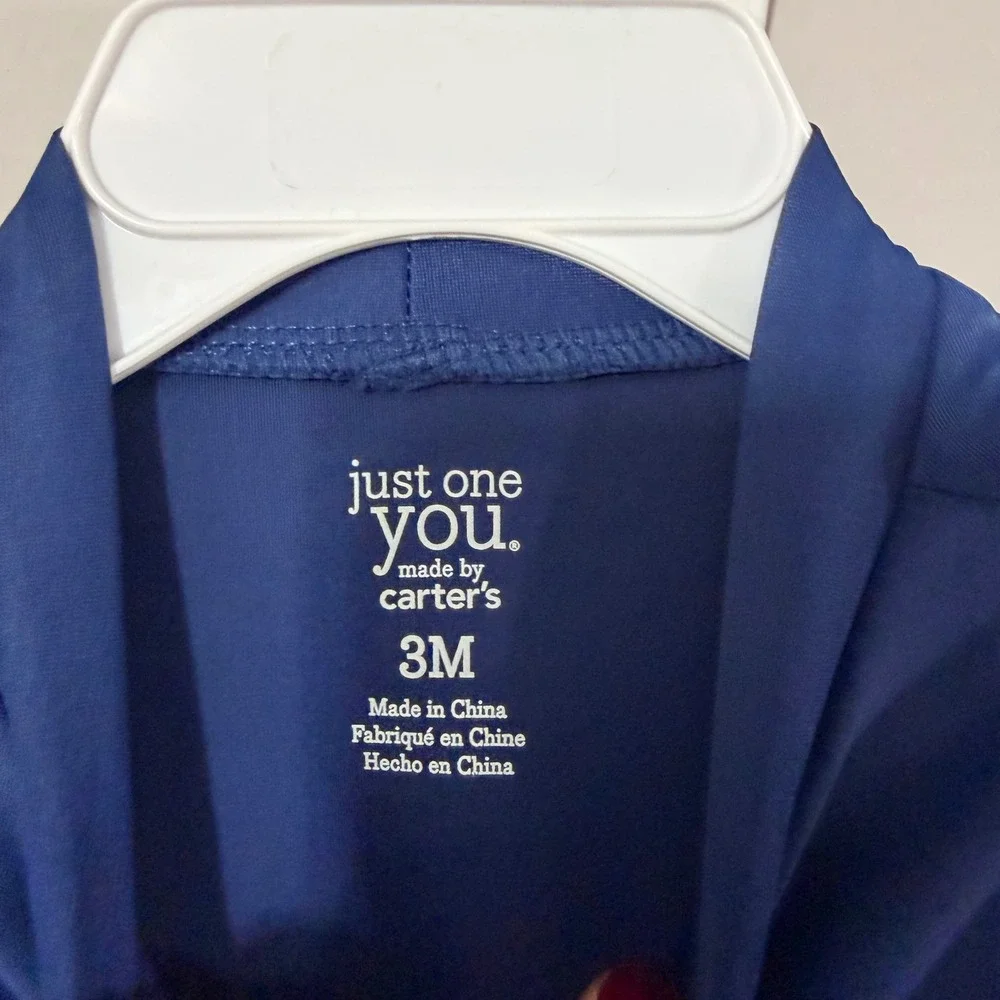 Just One You by Carters Swimsuit Baby Boy 3M Navy Lifeguard Rash Guard Set